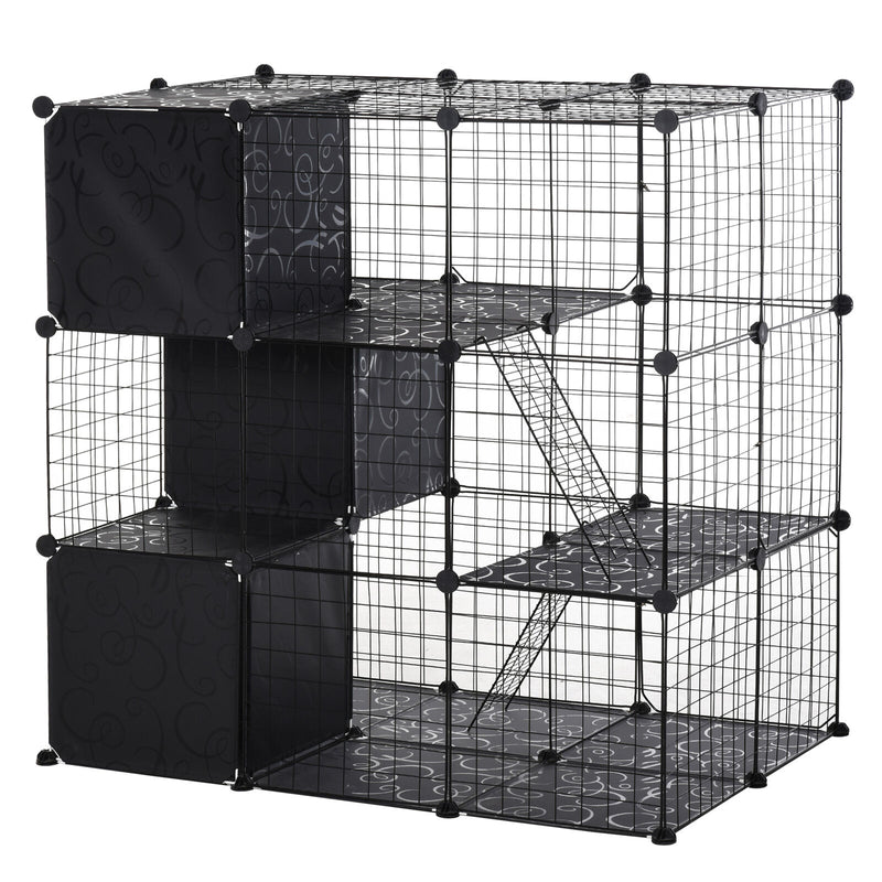 Indoor Cage for Small Animals w/ Storage 41.25&quot; L x 27.5&quot; W x 41.25&quot; H, Black 842525170994