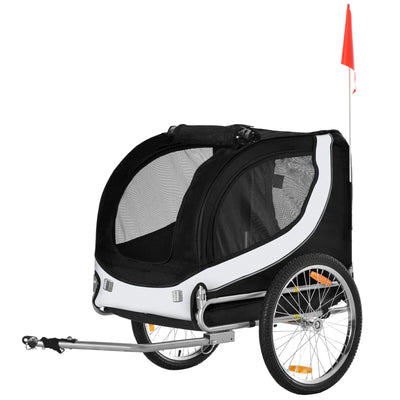 Pet Bike Trailer Dog Cat Travel Carrier Foldable Black