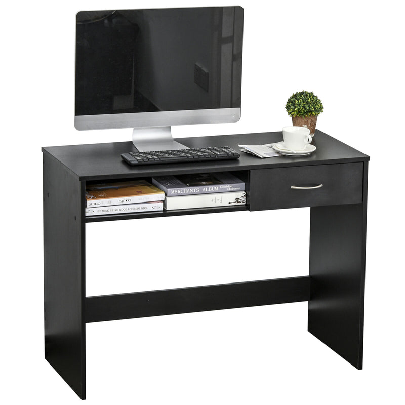 HOMCOM Writing Study Desk with Drawer &amp; Storage Shelf for Home Office, Study