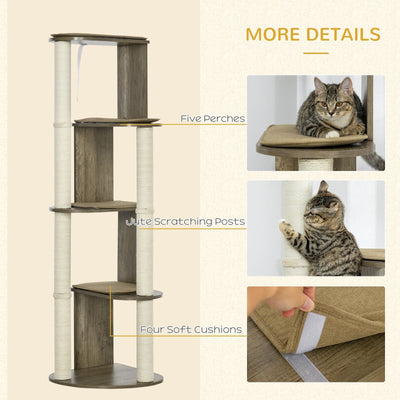 Multi-Lever Cat Tower with Scratching Posts, Small-Fit Kitten Tower with Sisal