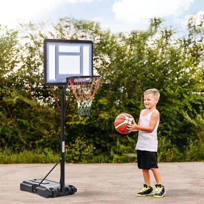 3.6/4.3ft Adjustable Basketball Hoop Backboard  w/ Wheels