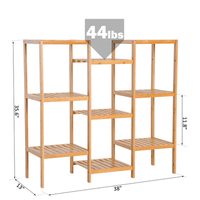 9 Tier Bamboo Storage Rack DIY Plant Stand Storage Holder Home Organizer