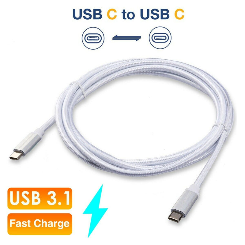 [3A,60W Fast Charging] Type-C to C Charger Braided Cable for Macbook Air/Pro 13"