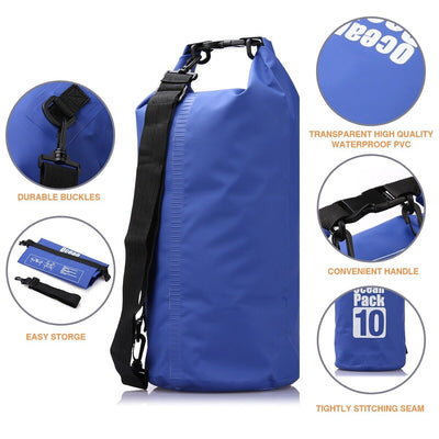 Ultra Lightweight & Airtight Waterproof Floating Dry Bag - 10L and 20L Sizes