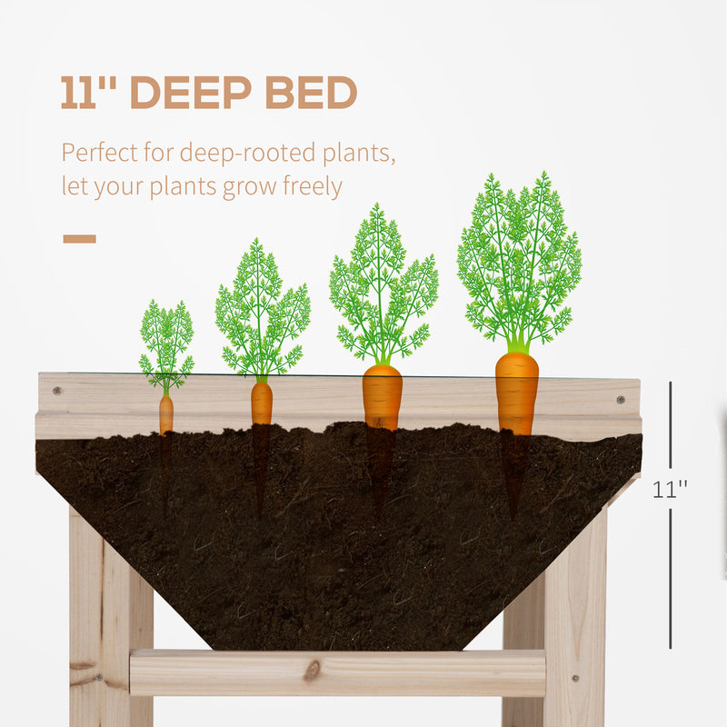 43&quot;x24&quot; Raised Garden Bed Elevated Planter Box for Vegetable, Flower and Herb