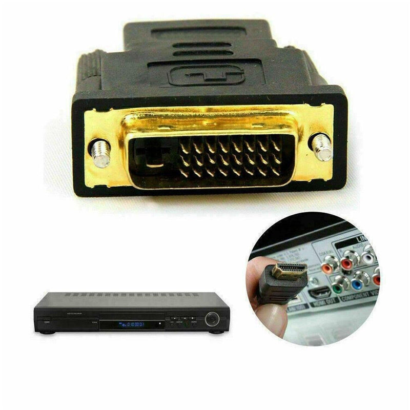 DVI-D 24+1 Male to HDMI Female Adapter Converter Gold Plated Connector For TV PC