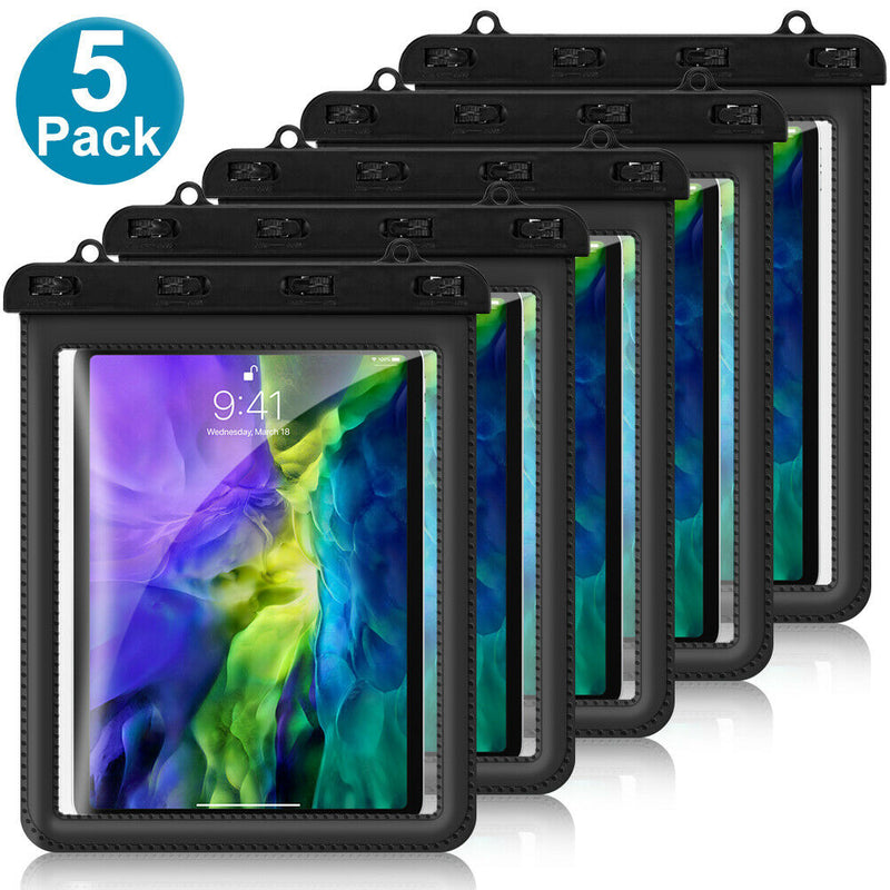 IPX8 Waterproof Tablet Case Dry Pouch w/Lanyard&Transparent Windows,up to 11inch