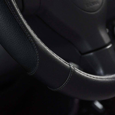 FOR RANGE ROVER 2002 - 2012 BLACK REAL GENUINE LEATHER STEERING WHEEL COVER