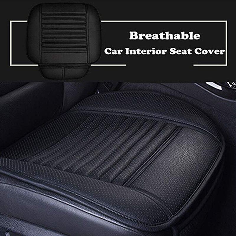 Wrapping Car Front Seat Cushion Cover Pad Mat for Auto with PU Leather(Black)