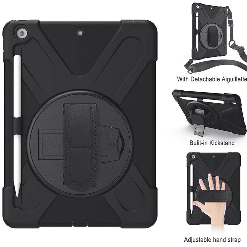 For Apple iPad 5, 6, 7, 8th Heavy Duty Shockproof Durable Rugged Protective Case