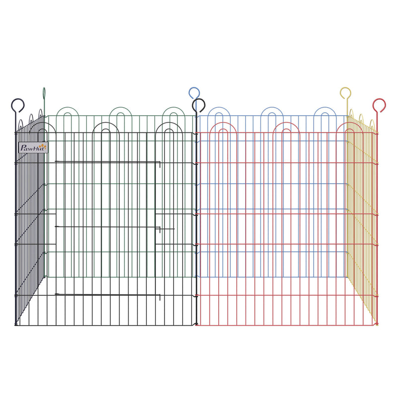 PawHut Pet Playpen Dog Puppy Pen Crate Kennel w/ Door Metal Outdoor
