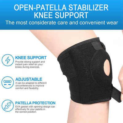 KNEE BRACE PATELLA SUPPORT NEOPRENE STABILISING BELT ADJUSTABLE STRAP, 1/2 PIECE