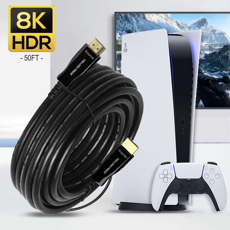 Ultra High Speed HDMI 2.1 Cable 8K, 4K 120Hz, 48Gbps, Fiber Optic, CL3 Rated CA