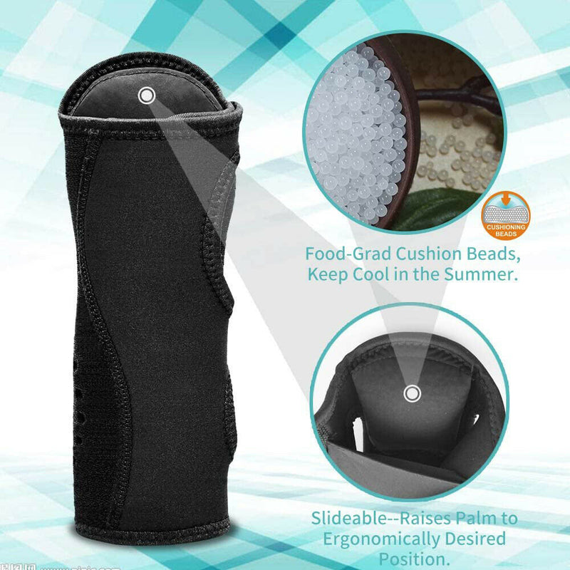 Adjustable OneSize Wrist Support Brace w/Metal Splint Stabilizer&Cushioned Beads