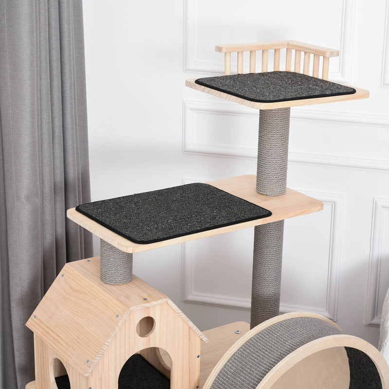 Feline Fun Activity Tower w/ Elevated Sleeping Perches &amp; Roomy Interior Condo 842525198585