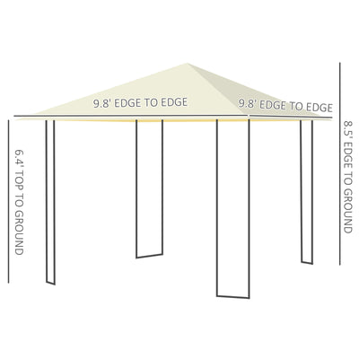 10'x 10' Outsunny Outdoor Patio Gazebo Cover Canopy Party Tent Pavilion Shade