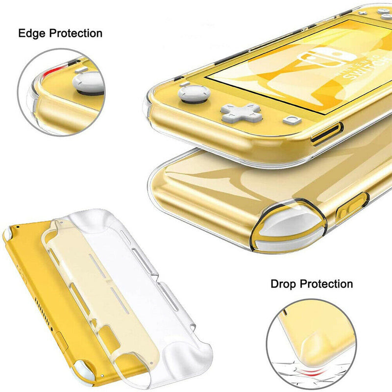 Nintendo Switch Lite Protective Accessories-Clear TPU Case+Tempered Glass+6xCaps