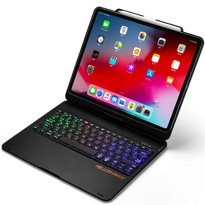 For iPad 6 7th, Air 3rd, Pro 11" 12.9" Rotatable Backlit Wireless Keyboard Case