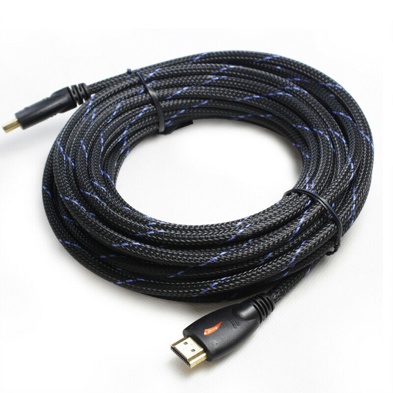 1080P HDMI Cable v1.4 High Speed 3D 30ft Long Wire Cord Braided With Ethernet CA