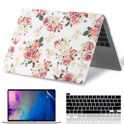 MacBook Pro 13" 2020 Flower Pattern Hard Case w/ Keyboard Cover,Screen Protector