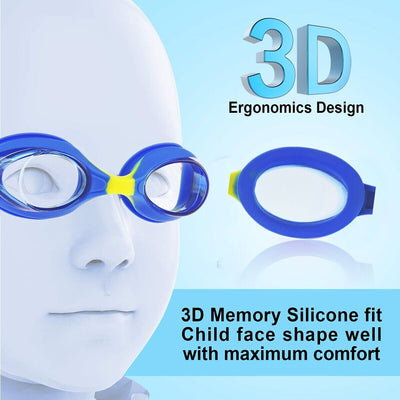 Kids/Child Swimming Goggles [Clear Vision, UV Protection, Anti-Fog, No Leaking]