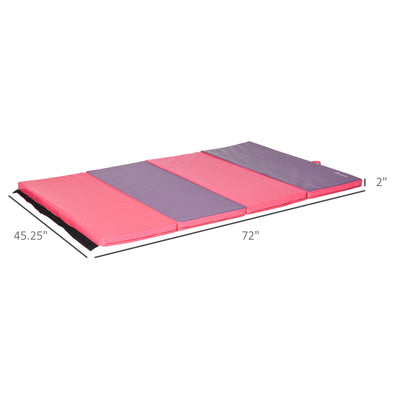 6&apos; × 4&apos; × 2&apos;&apos; Gymnastics Mats Mat Folding Panel Home Gym Yoga Stretch Pad