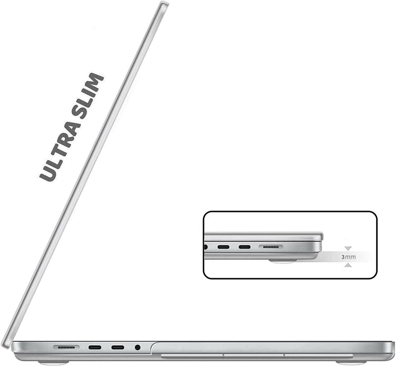 FOR MacBook Pro 14" A2442 M1 Pro/Max Slim Plastic Hard Shell Case, Crystal Clear