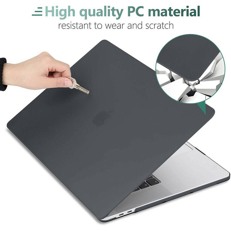 MacBook Pro 13" A2159 / A1989 Black Rubberized Hard Case+Keyboard Cover+HD Film