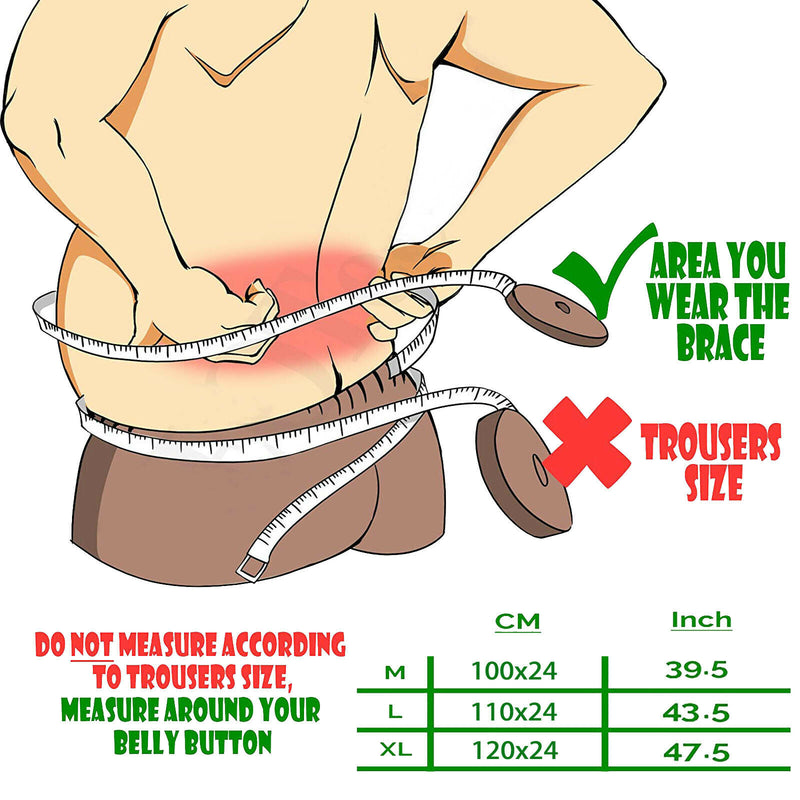 Ergonomic Design & Breathable Lumbar Support Belt Lumbosacral Back Brace, M L XL