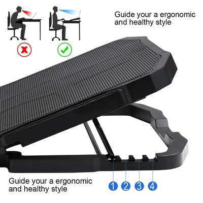 Stable & Sturdy & Silent Laptop Cooling Pad, 4 Heights Adjustment, 2 USB Port CA