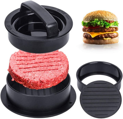 Non Stick 3 in 1 Burger Press Stuffed Hamburger Patty Molds Sliders BBQ Maker CA