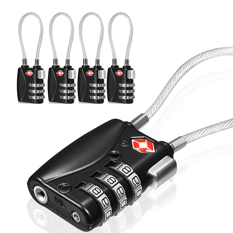 TSA Approved Travel Combination Cable Luggage Locks for Suitcases & Backpacks