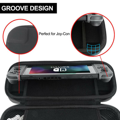 Carrying Travel Game Bag + TPU Case + Tempered Glass + Caps for Nintendo Switch