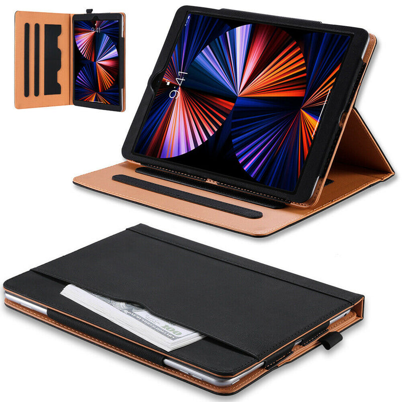 For iPad Pro 11" 1st/2nd/3rd, Air 4th 10.9" PU Leather Pocket Folio Smart Case