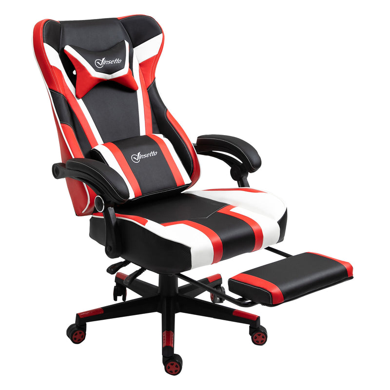 High Office Chair Back Racing Reclining w/ Pillow Lumbar Height Adjustable Red