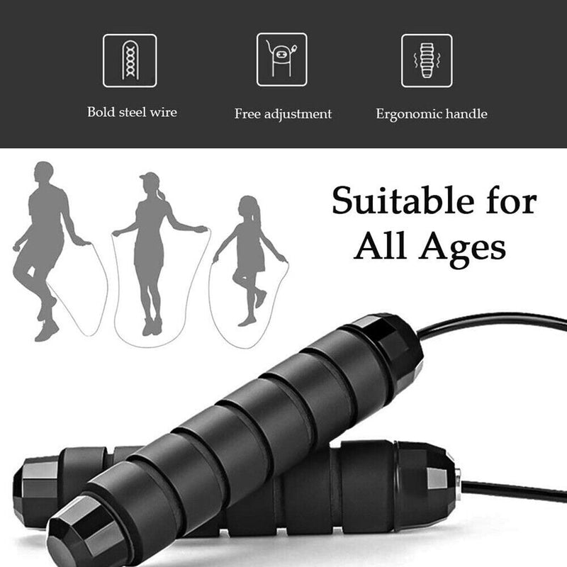 Adjustable Jumping Skipping Rope with Ball Bearing Cable for Exercise Fitness