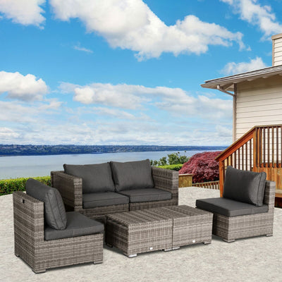 8pc Outdoor Patio Furniture Set All Weather Wicker Rattan Sofa Chair