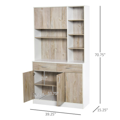 Kitchen Cupboad with Hutch Multi Storage Cabinet Sideboard with Drawers
