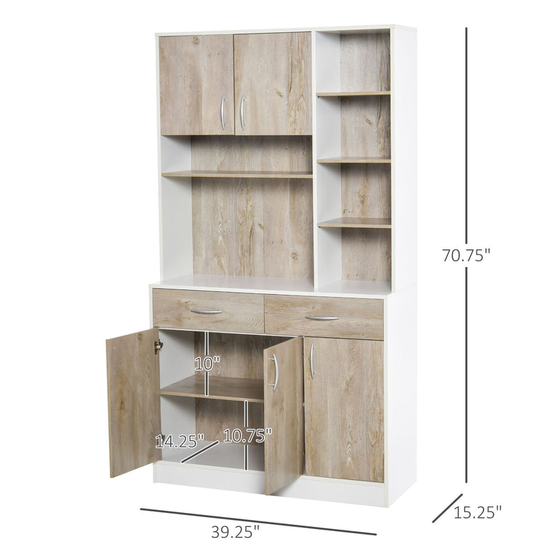 Kitchen Cupboad with Hutch Multi Storage Cabinet Sideboard with Drawers