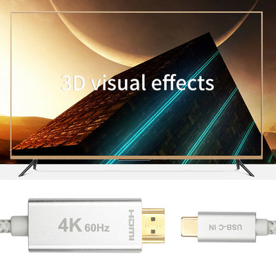 USB C to HDMI Cable(4K/60Hz)-Type C Male to HDMI Male for Dell MacBook Pro,iMac