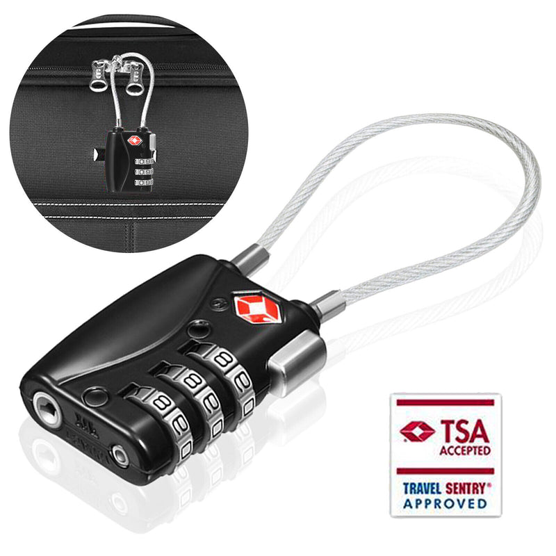 TSA Approved Travel Combination Cable Luggage Locks for Suitcases & Backpacks