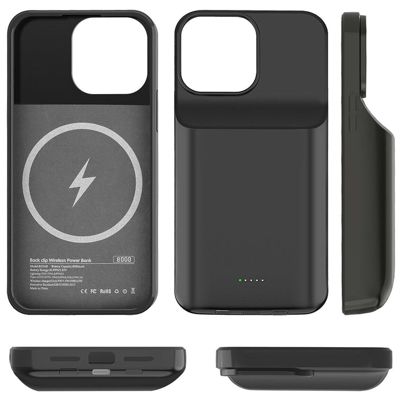 15W Wireless Charging Case Battery Pack with 20W PD for Apple iPhone 13 (6.1")