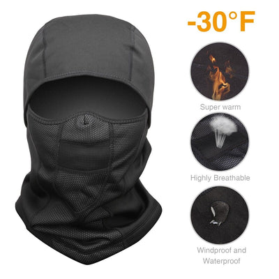 Balaclava Ski Mask + Ski Gloves for Skiing, Snowboarding & Motorcycle Riding CA