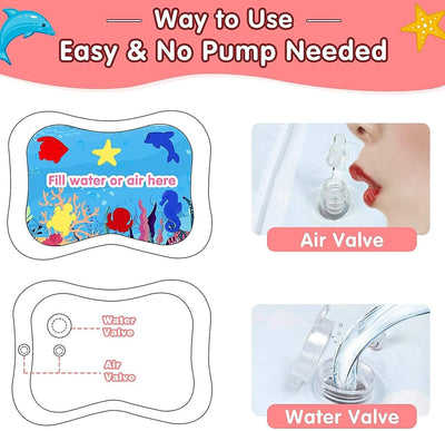 Inflatable Baby Tummy Time Water Mat Sensory Toys for 3 to 12 Month Activity toy