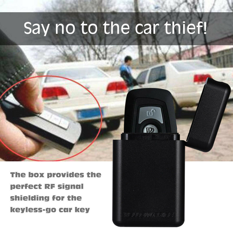 Yellow-Price Car Key Holder RFID Blocking Aluminium Case - Non-breakable, Black