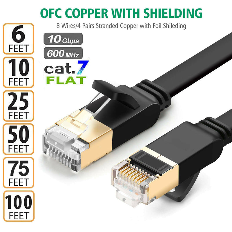 CAT-7 10 Gigabit Ethernet RJ45 S/STP Shielded 600MHz Patch Lan Network Cable CA