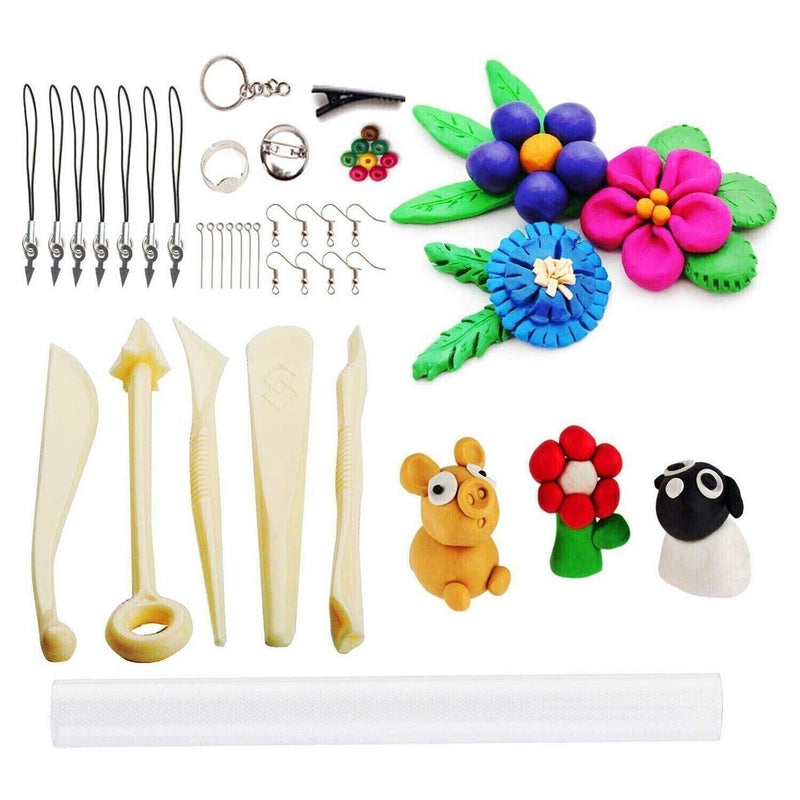 50 Colours  Clay DIY Kit Polymer Oven Bake With Modeling Tools Toy Accessories