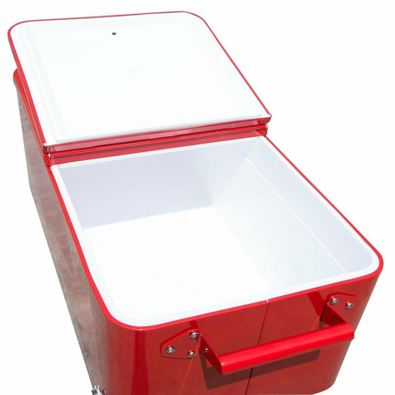 Outdoor Patio 80quart Party Portable Rolling Cooler Cart Ice Beer Beverage Chest