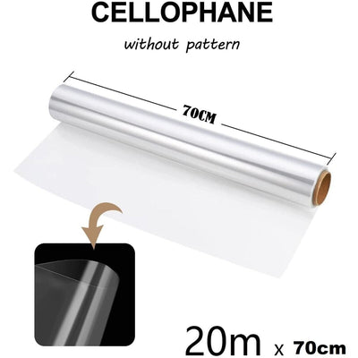 70cm X 66ft Clear Cellophane Roll Wrap Paper or Hamper Baskets ,Birthday Gifts