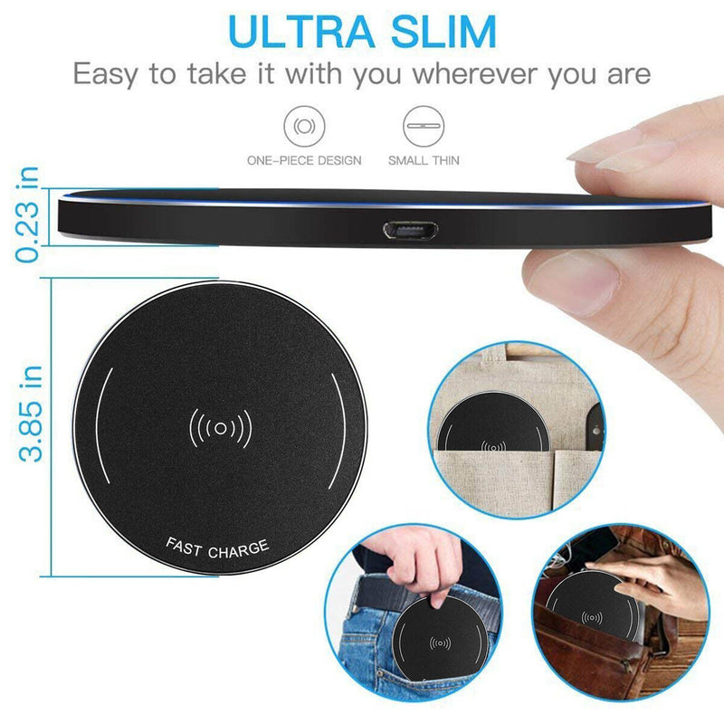 10W Max Fast Safety Qi-Certified Wireless Charger for Samsung Apple Sony HTC LG